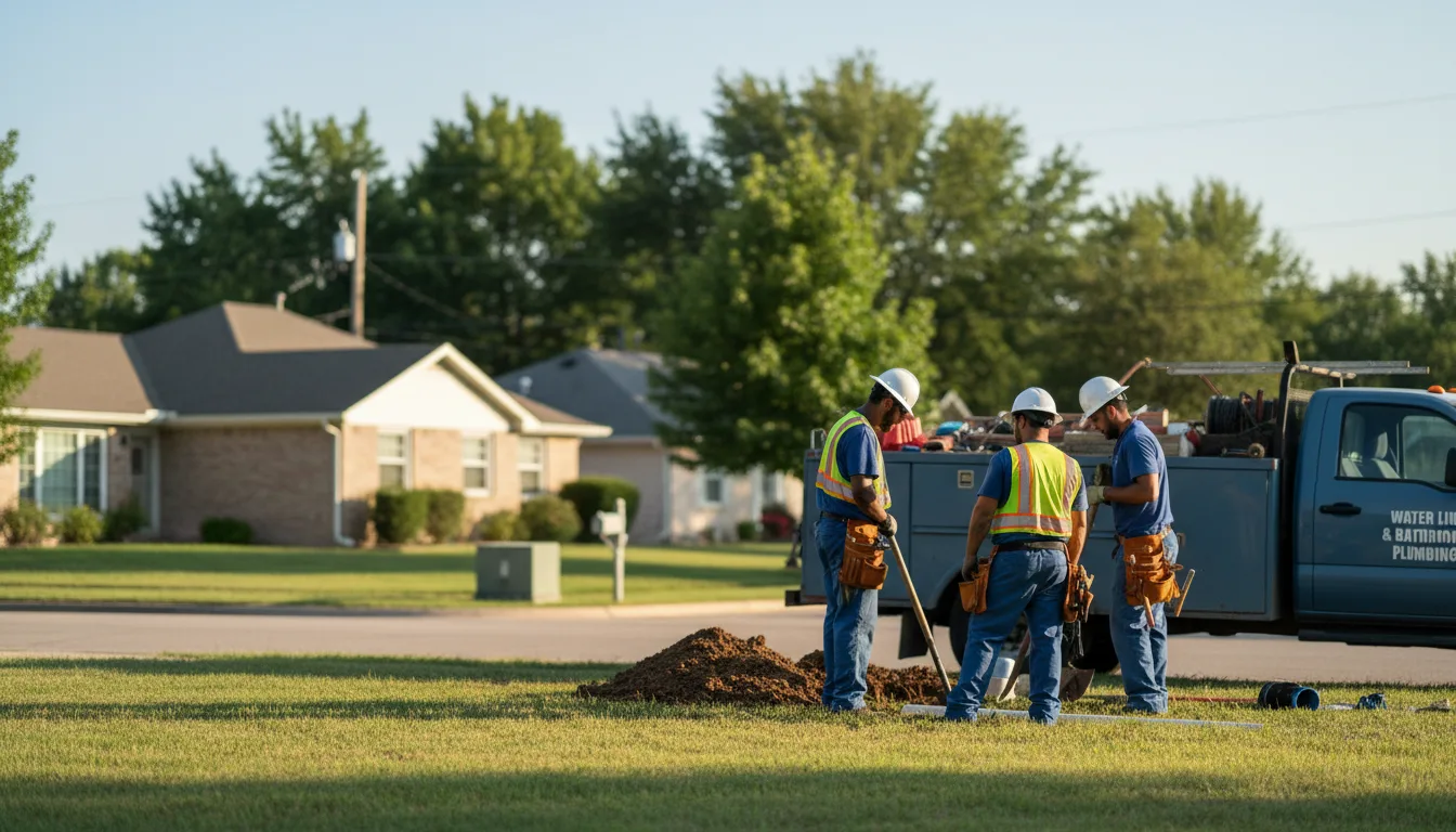 Residential water line and bathroom plumbing service in Hampton, FL